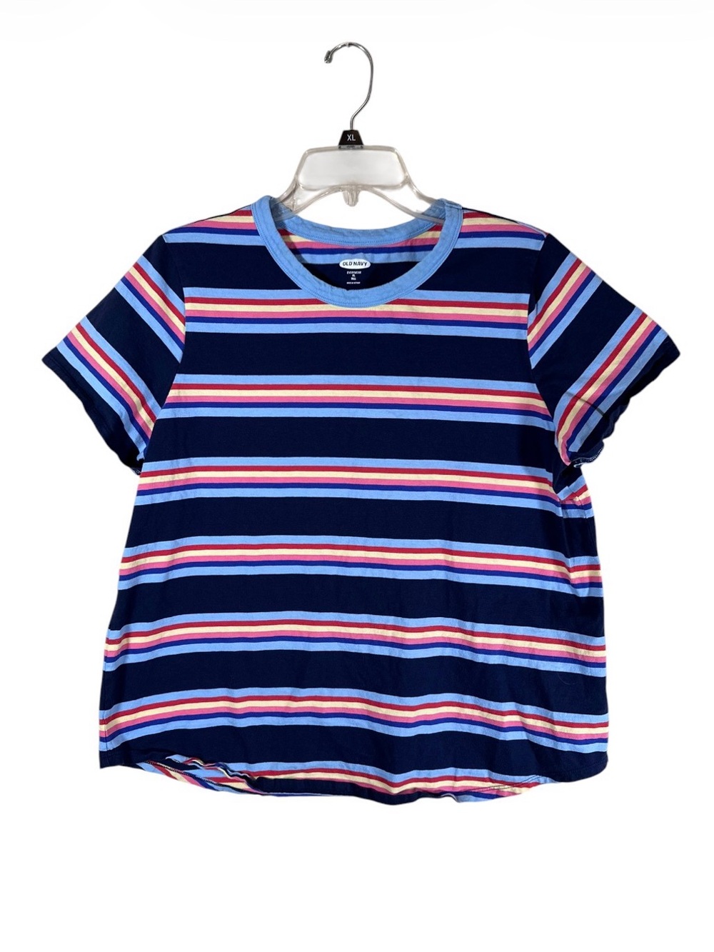 Old Navy Striped vintage vibes navy and light blue t shirt women’s size XL Tall